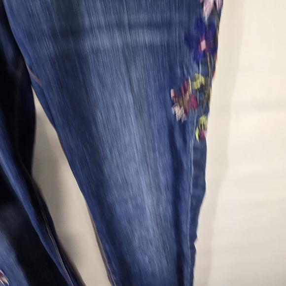 Stitch Star Floral Boho Embroidered Jeans Size 10 - Picture 4 of 11